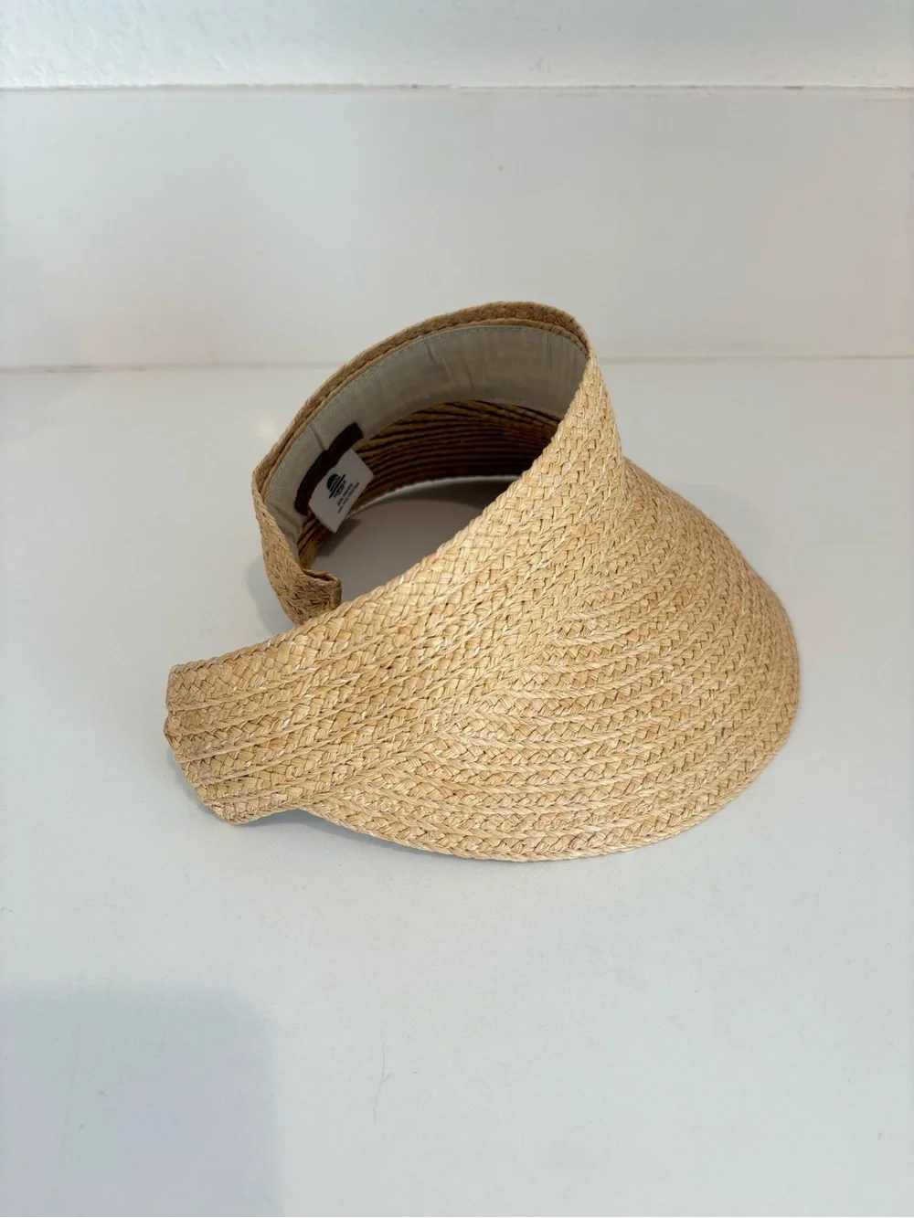Women’s Woven Straw Visor - Adjustable, Natural Color